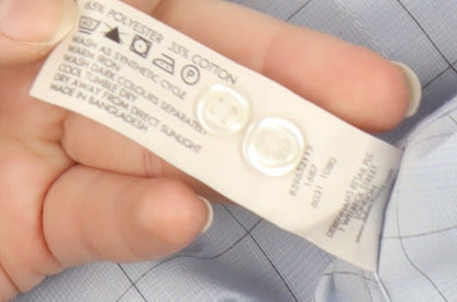 Thomas Nash Men's Blue Check Dress Shirt Slim Long Sleeve