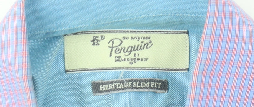 Penguin Men's Multicoloured Slim Fit Check Shirt 14.5