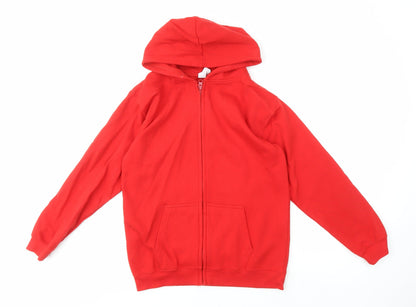 Just Hoods Boys Red XL Full Zip Hoodie with Gamer Graphic
