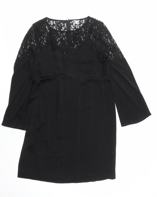 Jigsaw Women's Black Lace Shift Dress - Size 14