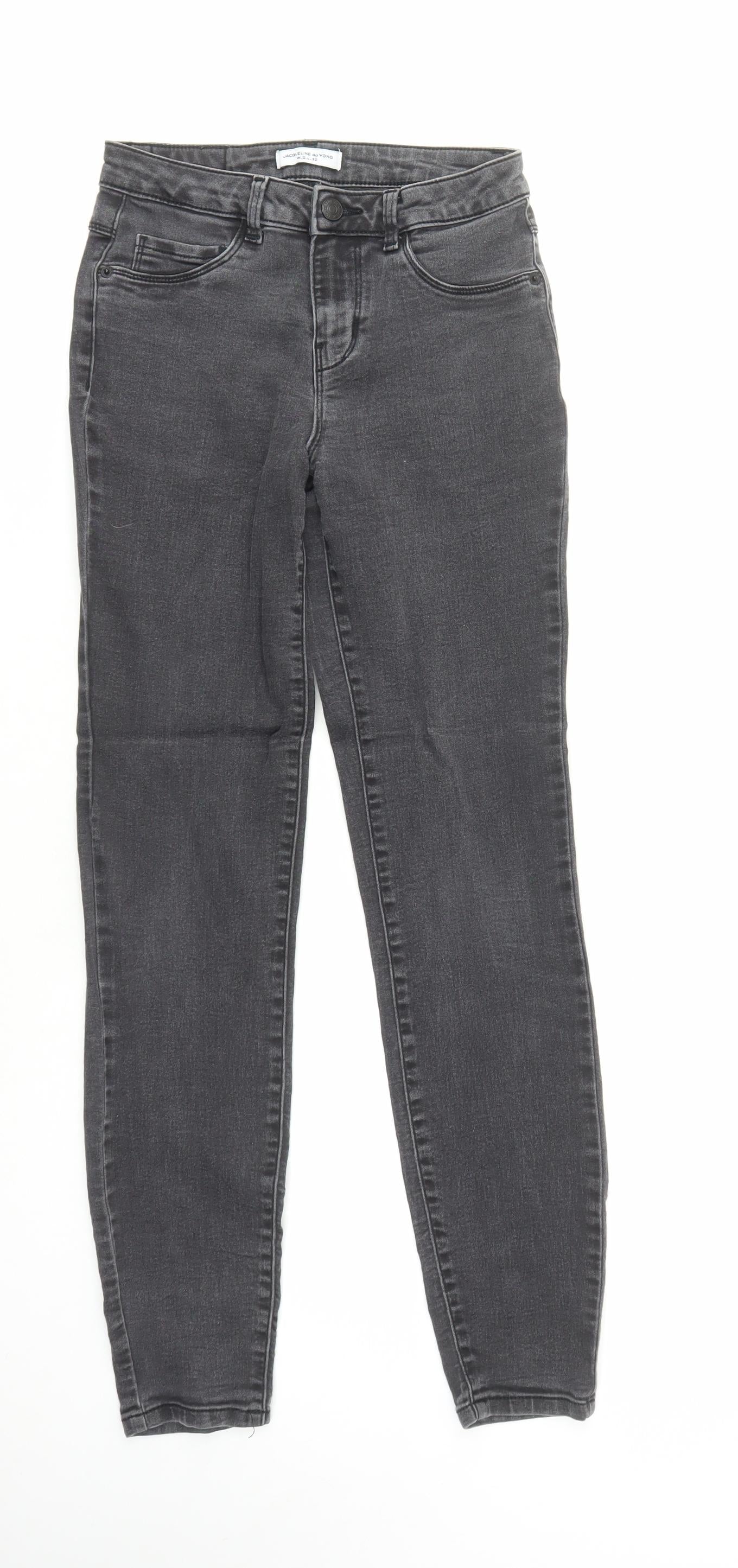 Womens UK Size 32 Jacqueline de Yong Slim Fit Skinny Grey Jeans