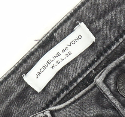 Womens UK Size 32 Jacqueline de Yong Slim Fit Skinny Grey Jeans