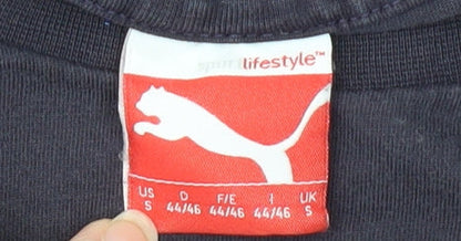 Puma Men’s Black Logo T-Shirt, S, Graphic Print