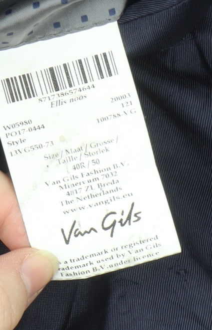 Mens UK Size 40 Van Gils Regular Blue Suit Jacket