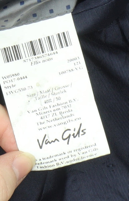 Mens UK Size 40 Van Gils Regular Blue Suit Jacket