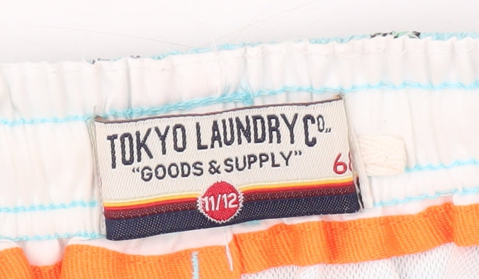 Tokyo Laundry Boys Blue Swim Shorts 11 Years, Beach Pattern