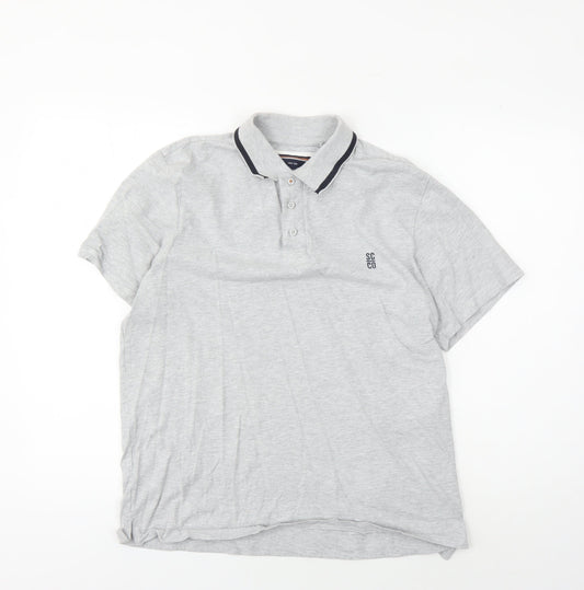 SoulCal & Co Men's Grey Polo Shirt Size M