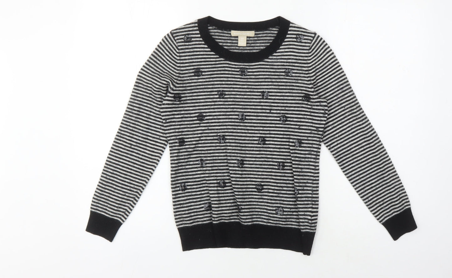Banana Republic Women's Black Striped Jumper S