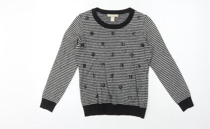 Banana Republic Women's Black Striped Jumper S