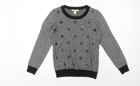 Banana Republic Women's Black Striped Jumper S