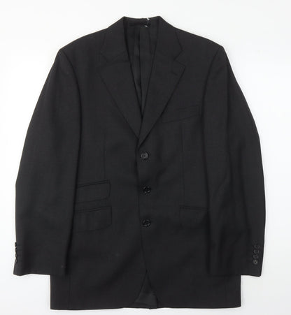 Aquascutum Men's Black Blazer, Size 38R, Elegant & Formal