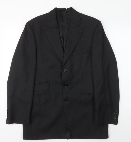 Aquascutum Men's Black Blazer, Size 38R, Elegant & Formal