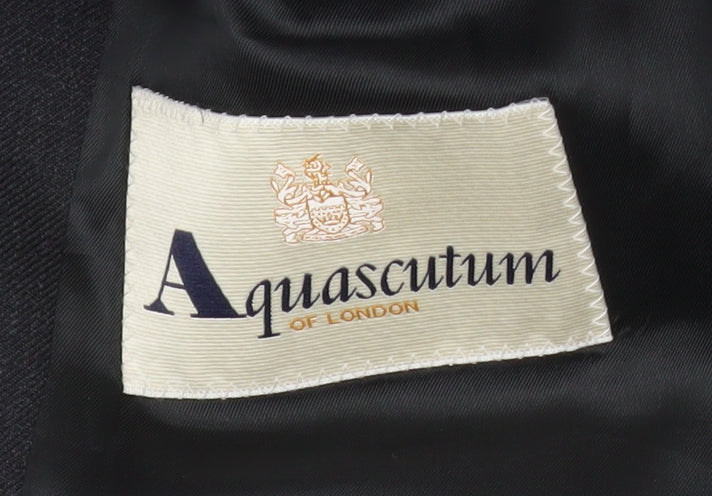 Aquascutum Men's Black Blazer, Size 38R, Elegant & Formal