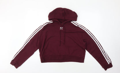 Adidas Women's Red Pullover Hoodie, Size 10, Sports Style