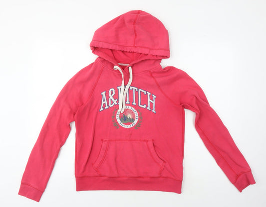 Abercrombie & Fitch Women's Red Pullover Hoodie S