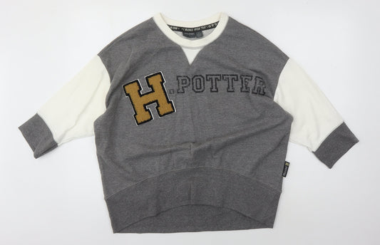 Womens UK Size L Harry Potter Grey Pullover Sweatshirt