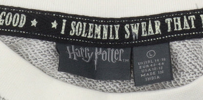 Womens UK Size L Harry Potter Grey Pullover Sweatshirt