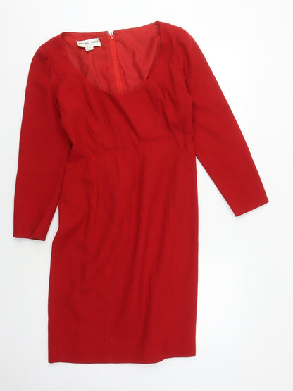 Michael Kors Women's Red Wool Sheath Dress - Size 6