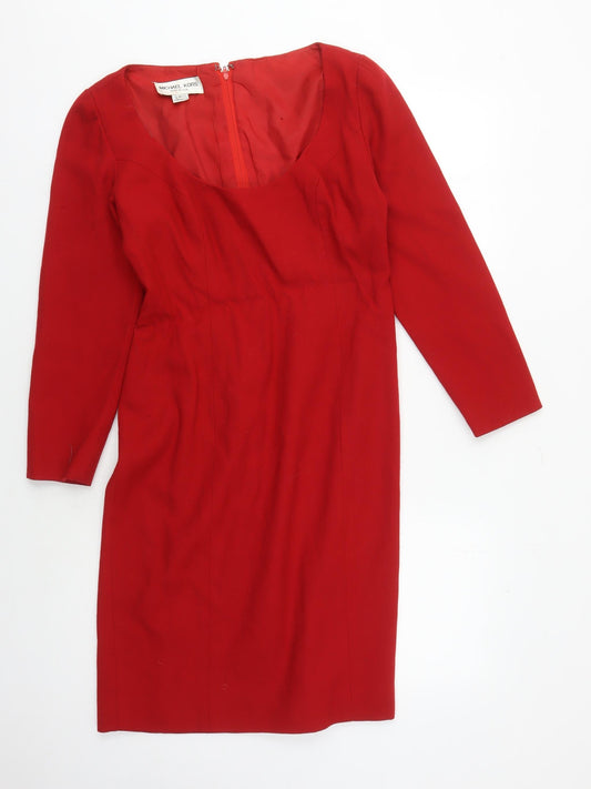 Michael Kors Women's Red Wool Sheath Dress - Size 6