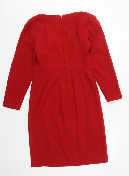 Michael Kors Women's Red Wool Sheath Dress - Size 6