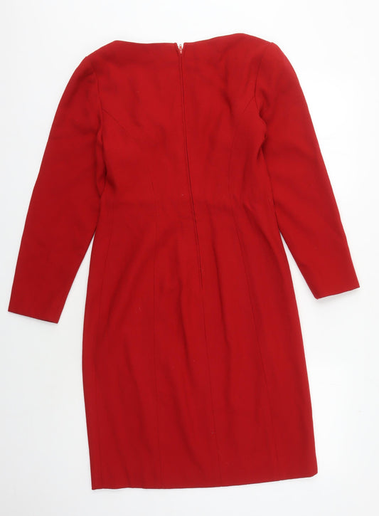 Michael Kors Women's Red Wool Sheath Dress - Size 6