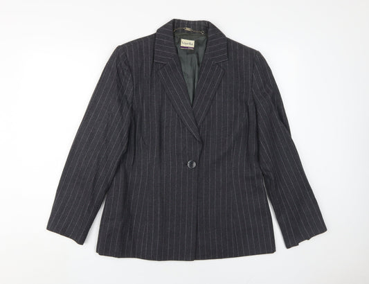 Viyella Women's Black Pinstripe Blazer UK 12