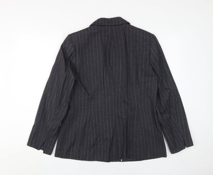 Viyella Women's Black Pinstripe Blazer UK 12