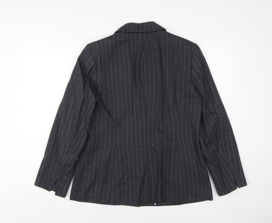 Viyella Women's Black Pinstripe Blazer UK 12