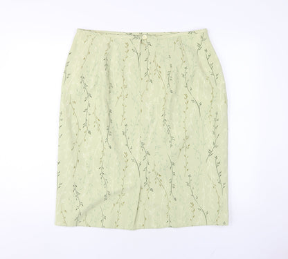 Eastex Women’s Green Floral Midi Skirt, Size 16