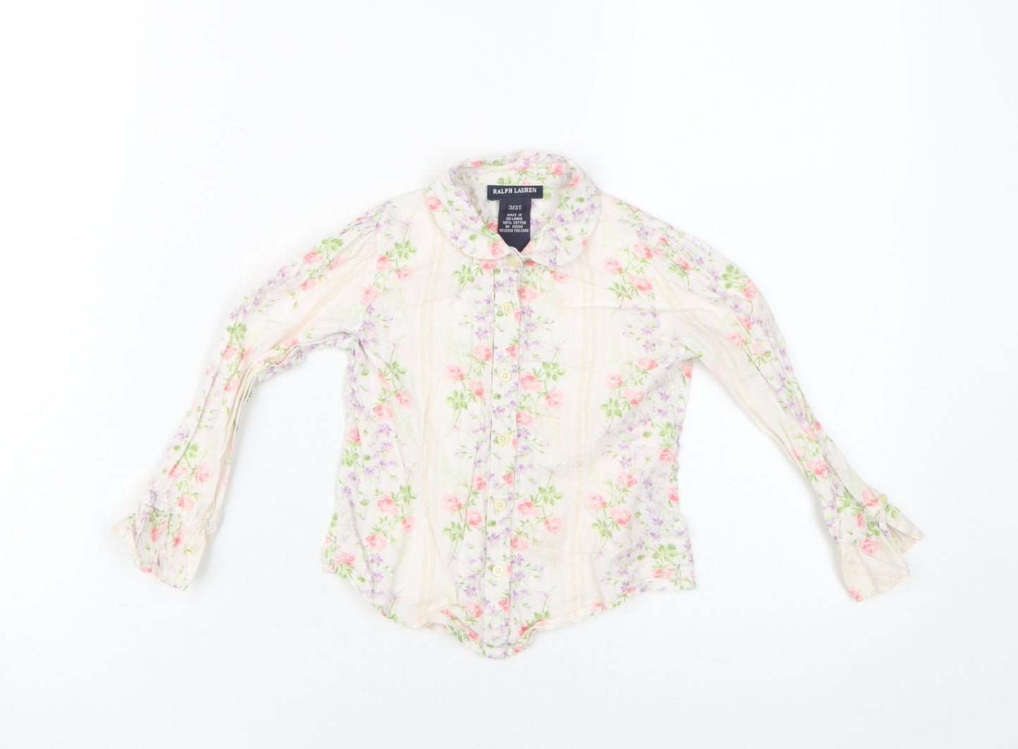 Ralph Lauren Girls Floral Blouse 3 Years Multicoloured Cotton