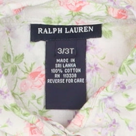 Ralph Lauren Girls Floral Blouse 3 Years Multicoloured Cotton