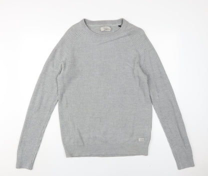 Jack & Jones Men's Grey M Pullover Tight-Knit Jumper
