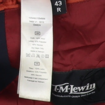 Mens UK Size 43 T.M.Lewin Regular Blue Suit Jacket