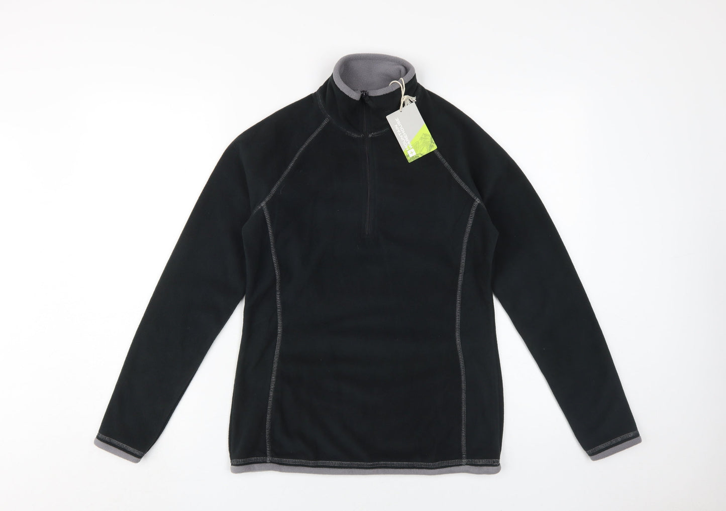 Womens UK Size S Mountain Warehouse Black Henley Sweatshirt
