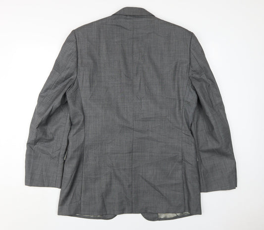 Aquascutum Men's Grey Blazer, Size 40R, Business Formal