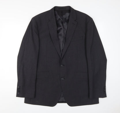 Mens UK Size 43R T.M.Lewin Regular Black Suit 2 Piece