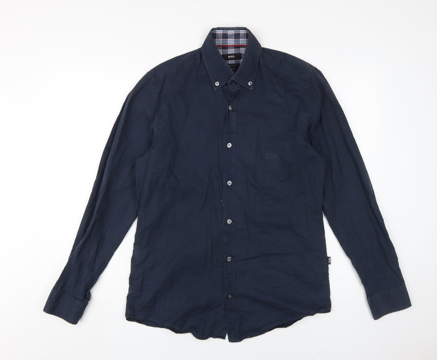 Boss Men's Blue Long Sleeve Button-Up Shirt Size S