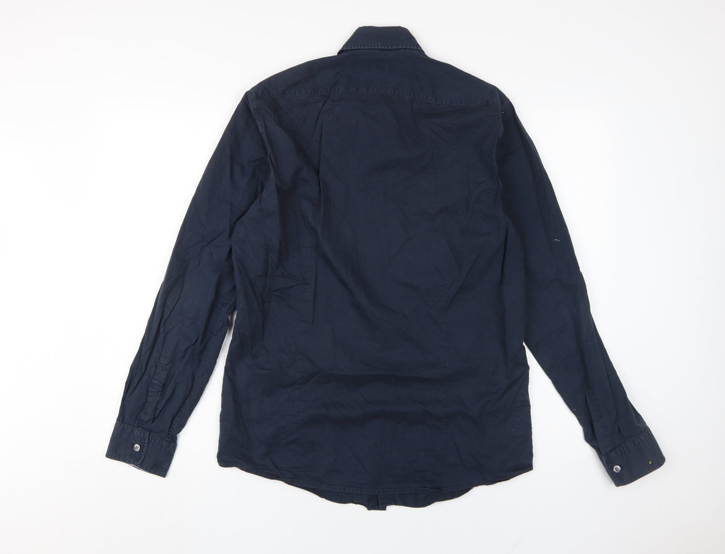 Boss Men's Blue Long Sleeve Button-Up Shirt Size S