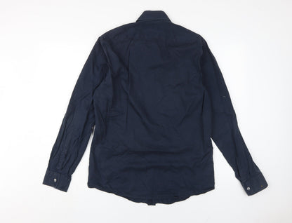 Boss Men's Blue Long Sleeve Button-Up Shirt Size S
