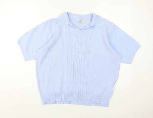 Honor Millburn Womens Blue Knit Pullover Jumper 18