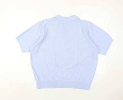 Honor Millburn Womens Blue Knit Pullover Jumper 18