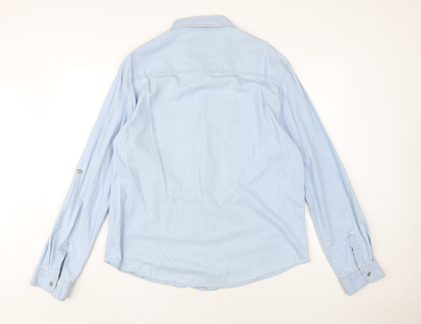 SoulCal & Co Men's Blue Striped Button-Up Shirt 2XL