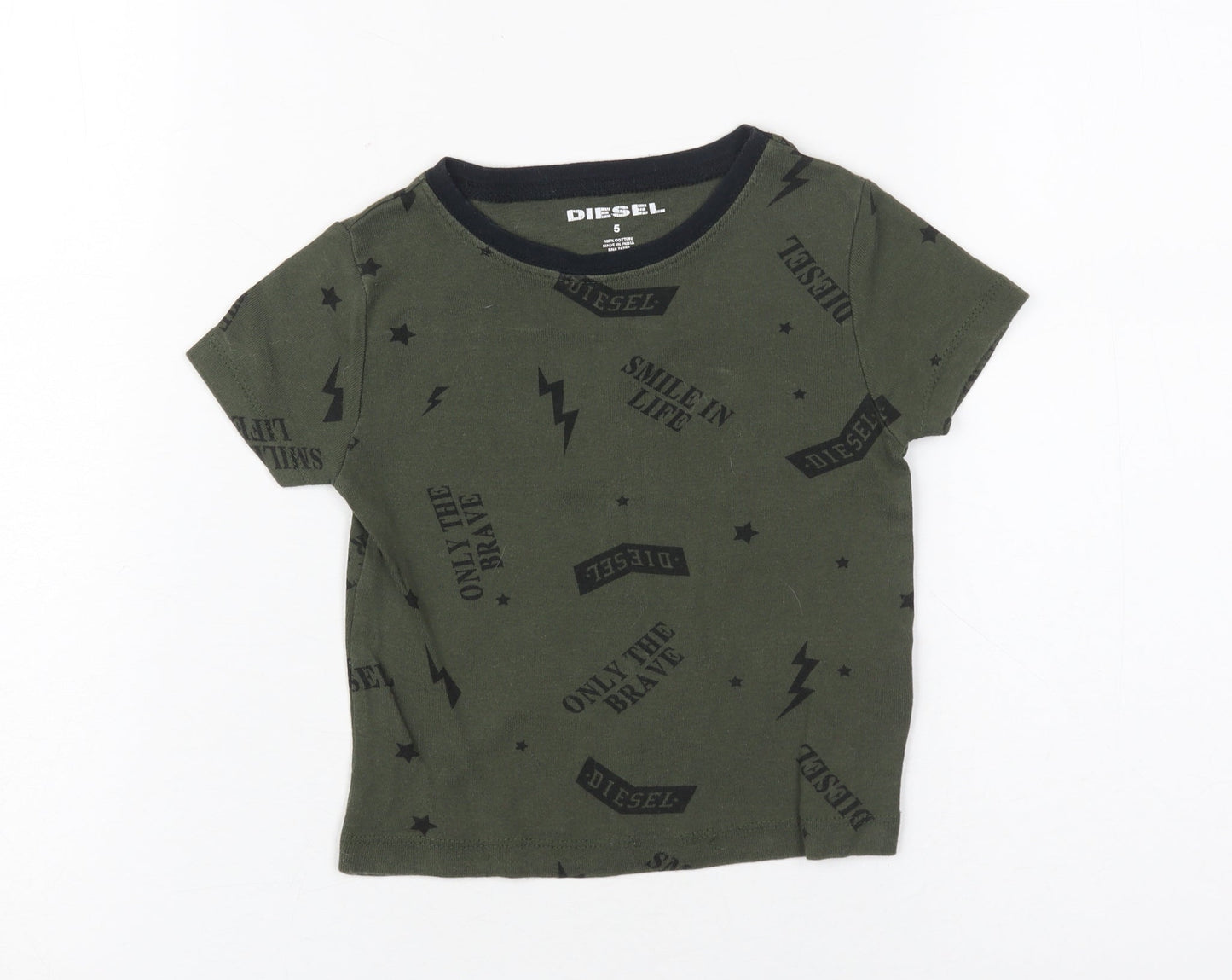 Diesel Boys Green Graphic Print T-Shirt, Size 5 Years