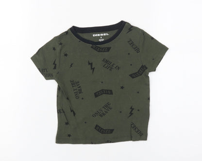 Diesel Boys Green Graphic Print T-Shirt, Size 5 Years