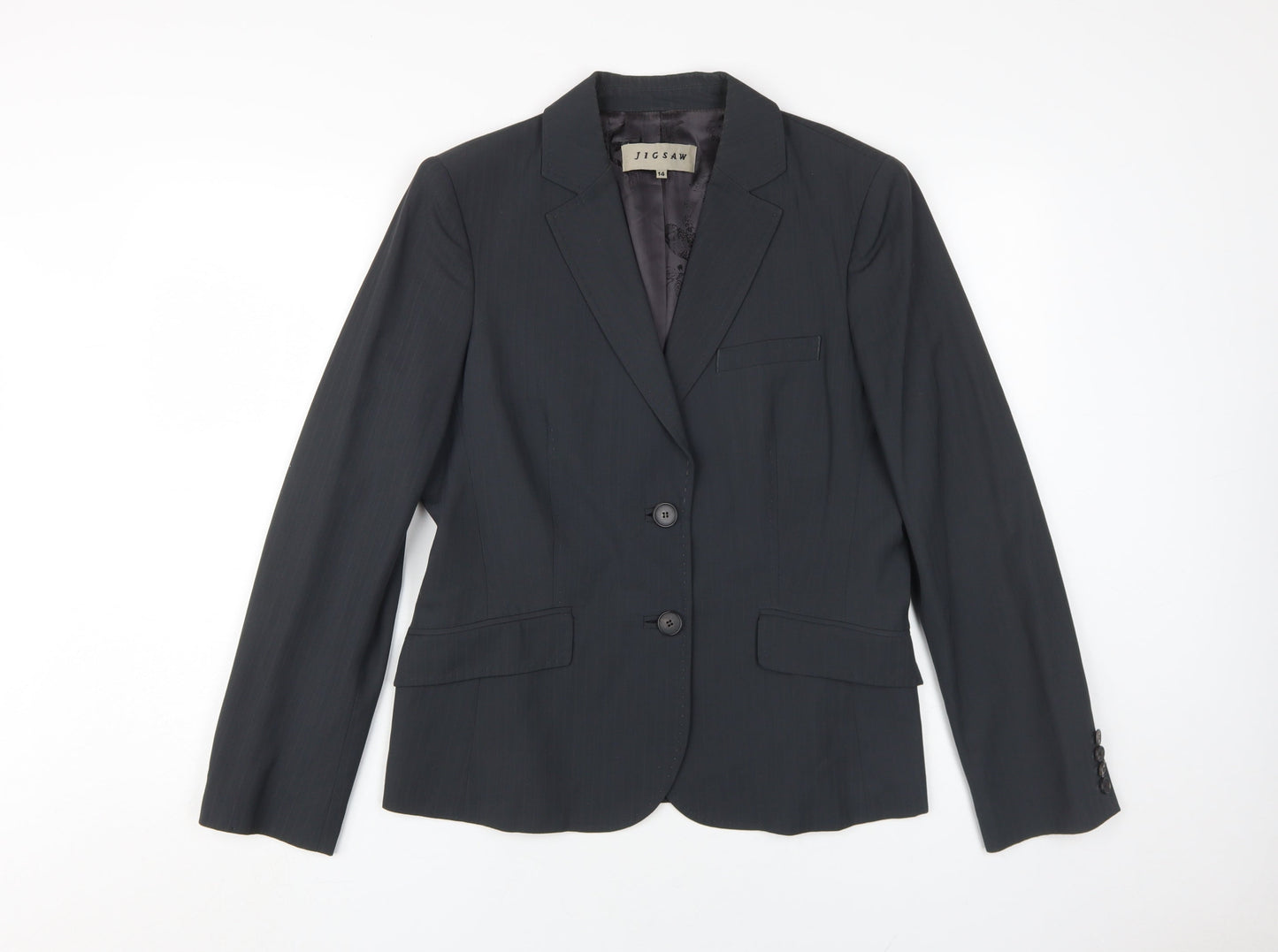 Jigsaw Women's Black Suit Jacket Size 14 - Classic Workwear