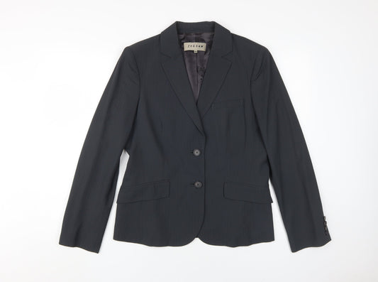 Jigsaw Women's Black Suit Jacket Size 14 - Classic Workwear