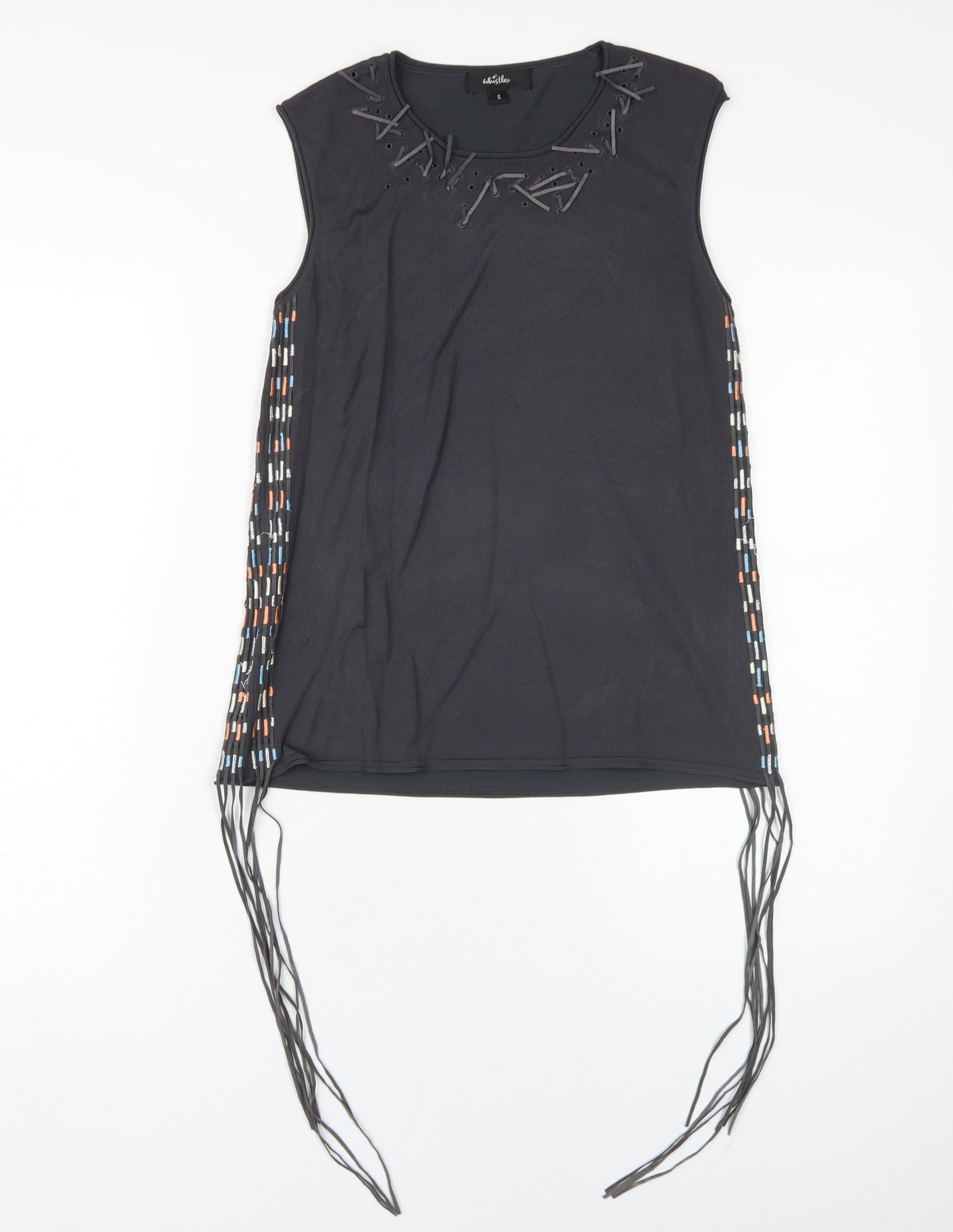 Womens UK Size S Whistles Black Basic Tank