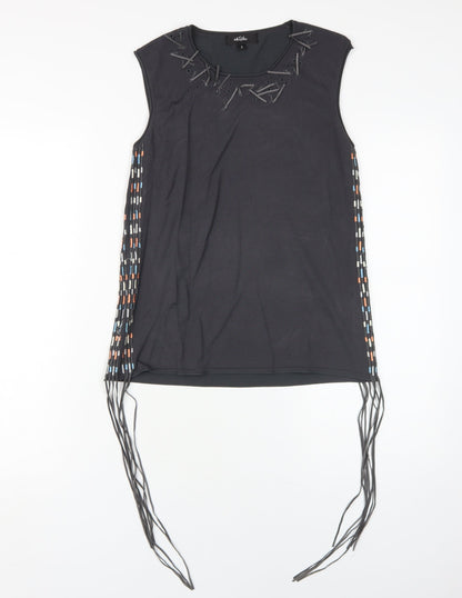Womens UK Size S Whistles Black Basic Tank