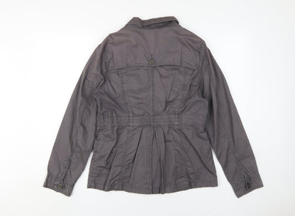 Mantaray Women's Grey Military Jacket Size 12 Casual