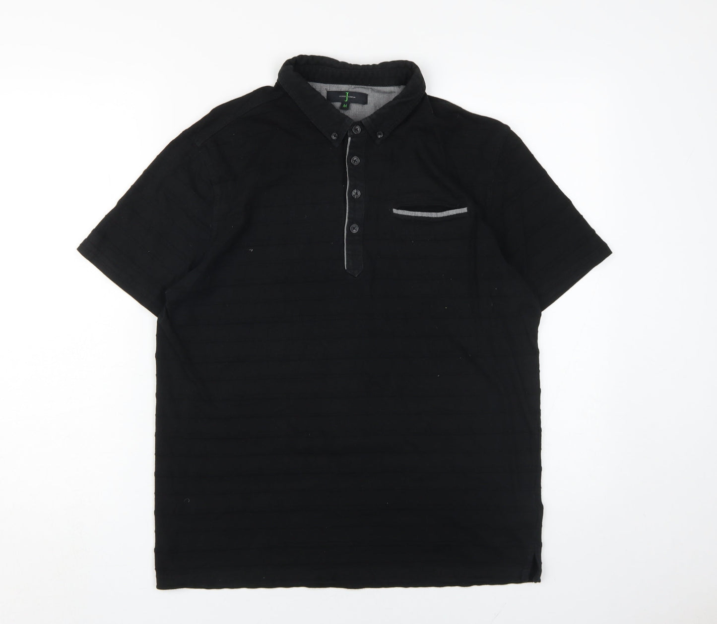 Jasper Conran Men's Black Collared Polo Shirt M